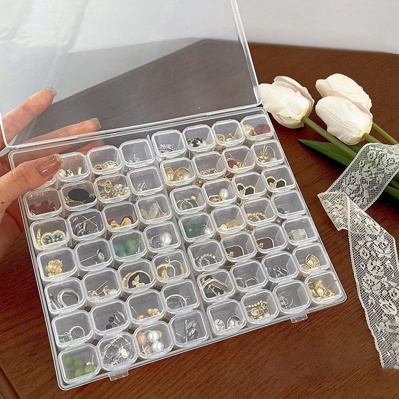 56 griglie Scatola portaoggetti per accessori per unghie fai da te Orecchini con diamanti Accessori Custodia per organizer Contenitori portaoggetti