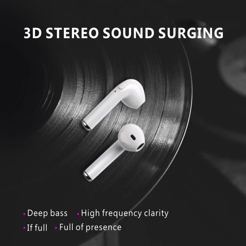 New TWS Earphone Wireless Bluetooth 5.0 Headphones Waterproof Sport Headsets Noise Reduction Earbuds with Mic