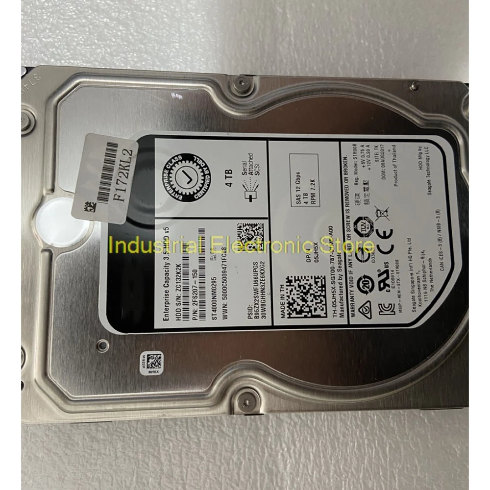 4TB For Dell 05JH5X 5JH5X ST4000NM0295 SAS 12Gb/s 3.5