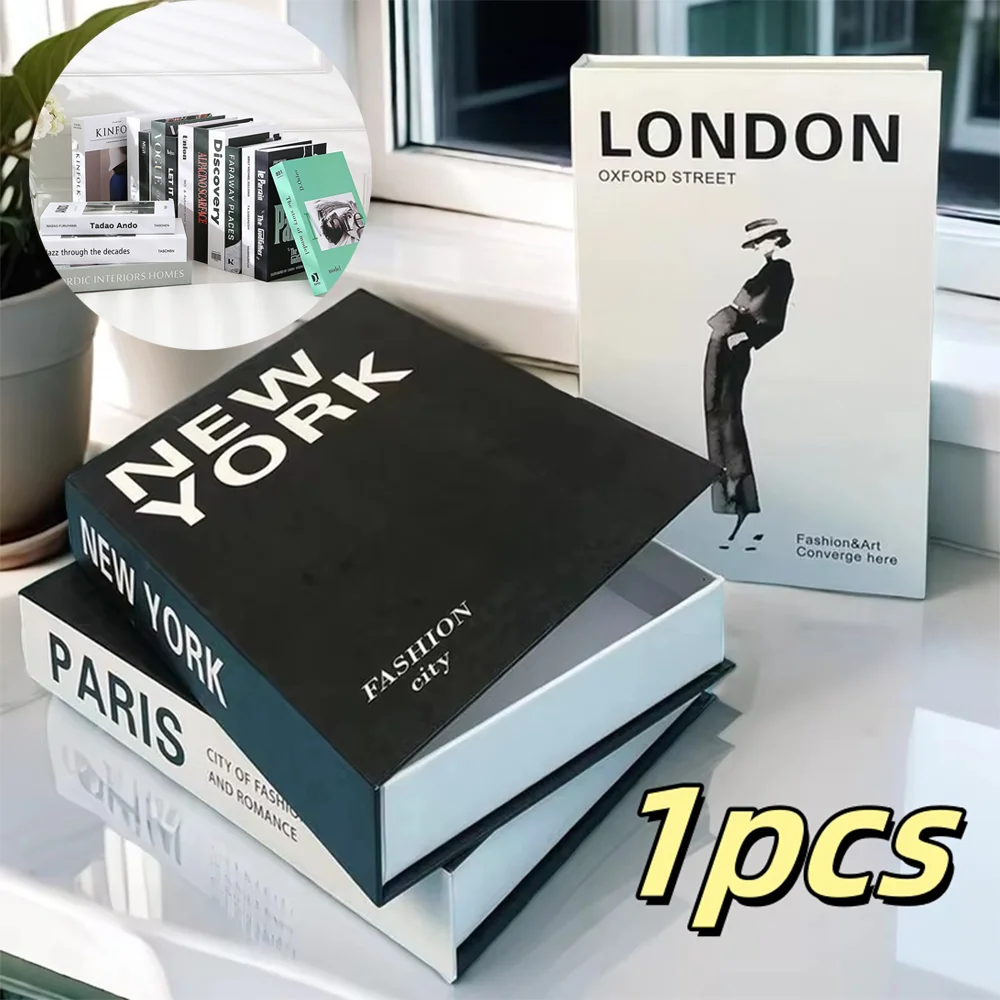1 قطعة الكتب الزخرفية المفتوحة الفاخرة وهمية كتاب صندوق تخزين طاولة القهوة الجرف الديكور الداخلي الهدايا هي ديكور المنزل المألوف #1