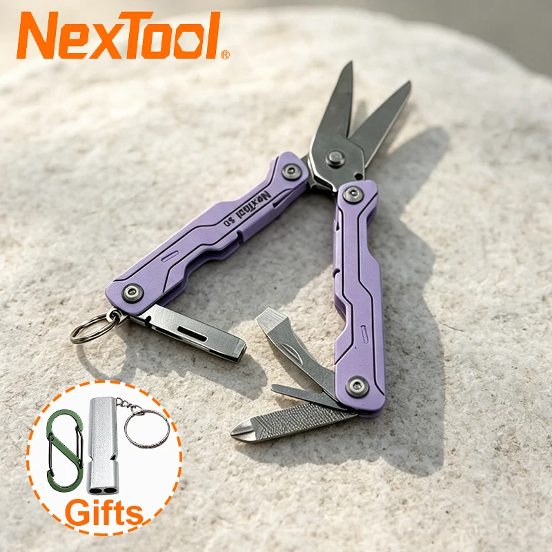 NexTool Mini Sailor Scissors S0 8 In 1 Keychain Multitool Screwdriver Pocket Folding EDC Tool for Travel Gift for Men Women
