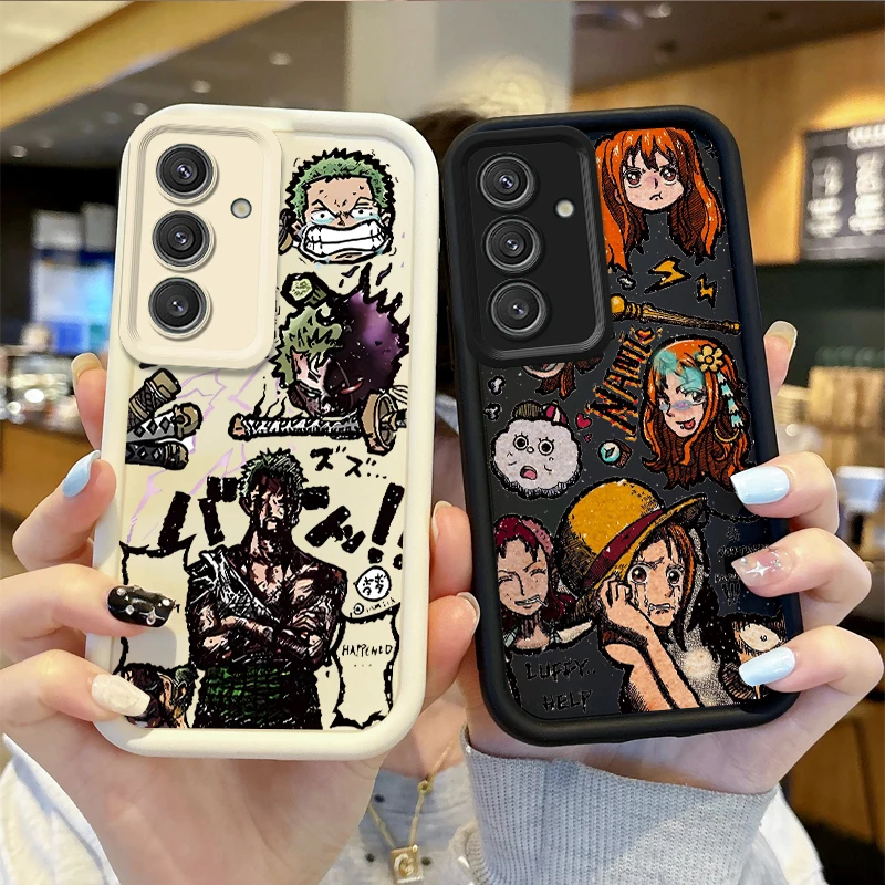 New One Pieces Luffy Anime TPU Case for Samsung Galaxy A35 A34 A33 A32 5G A31 A30 A24 A23 A22 A16 A12 A06 A03 M55 Non-Slip Cover