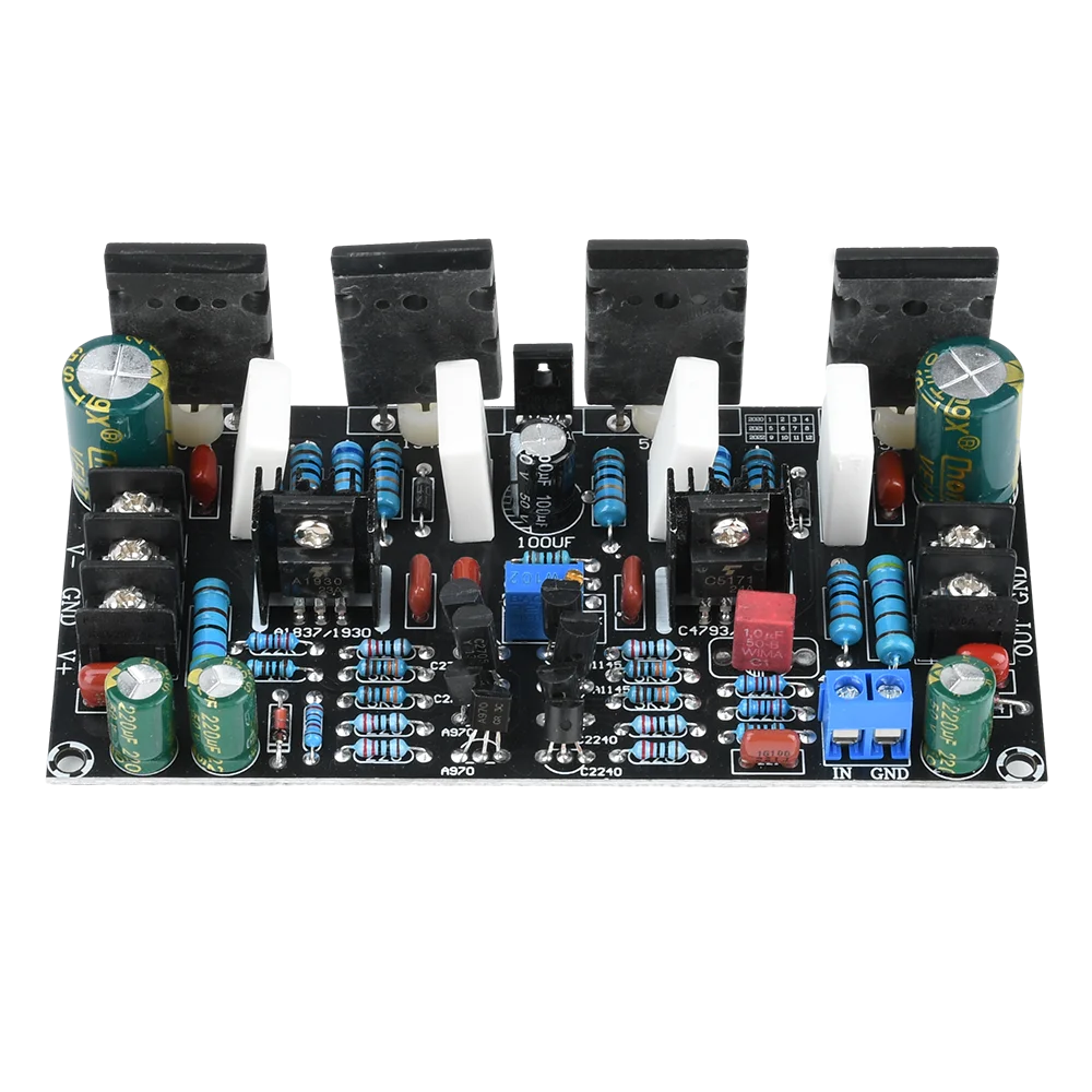 DC 20V-90V Positive And Negative Dual Voltage Mono 200w Power Amplifier Board 1943+5200 Tube Rear Stage Power Amplifier Board
