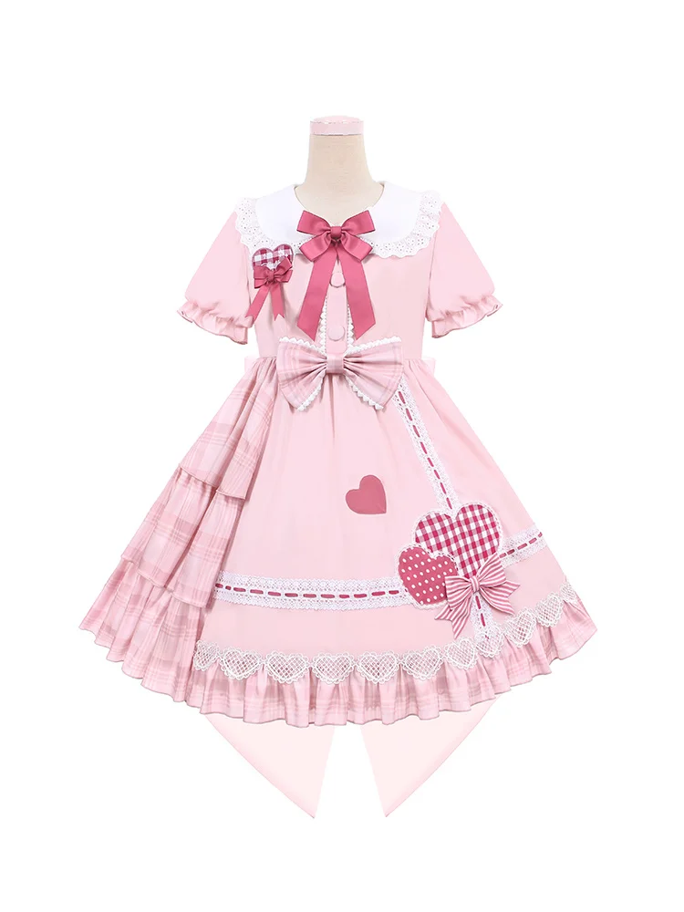 Dolce carino rosa Lolita vestito Sexy cameriera vestito Halloween Cosplay Costume donna francese servo Lolita Babydoll vestito uniforme vestito