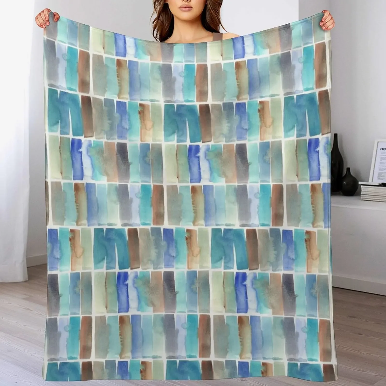 

Eucalypt paling fence - turquoise Throw Blanket Thin Soft Blanket for Summer Night Sleeping