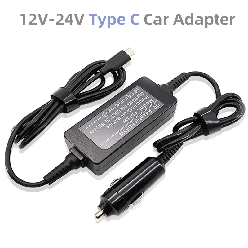 

12V-24V Type C Car Charger Universal USB C PD Car Adapter Cigarette Lighter 5V 9V 12V 15V 3A 20V5A DC Adapter for Macbook Laptop