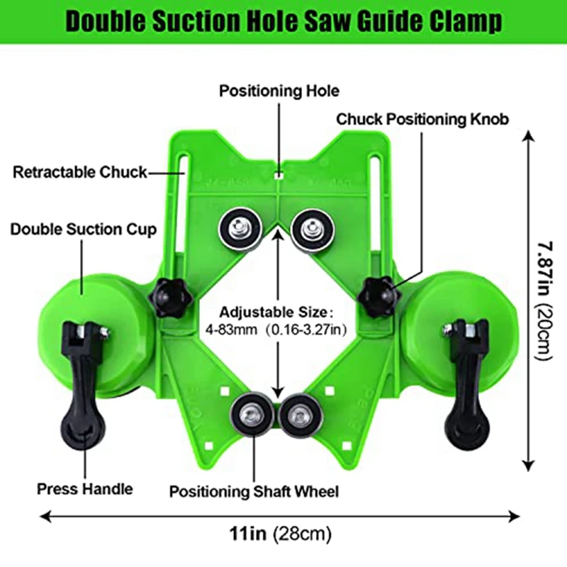 17 قطعة مجموعات لقمة ثقب مجموعة مثقاب مجوفة مع أكواب شفط مزدوجة دليل الرقصة تركيبات من 4 مللي متر-83 مللي متر