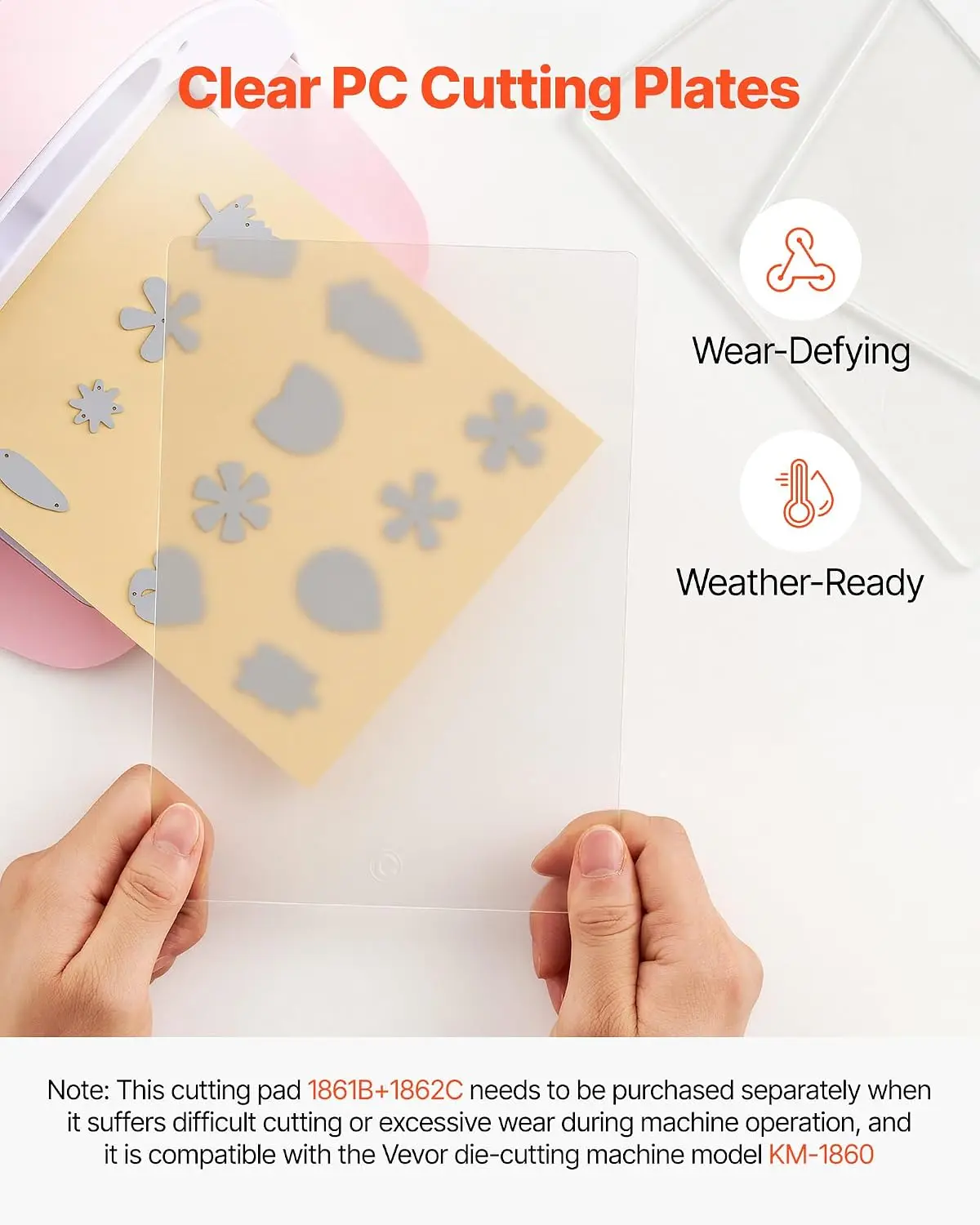 Cutting Plates, 6 Pcs, 8.86 x 6.14 in, Clear Polycarbonate Material, Die Cut Pads Compatible with Die Cutting and Embossing Mach