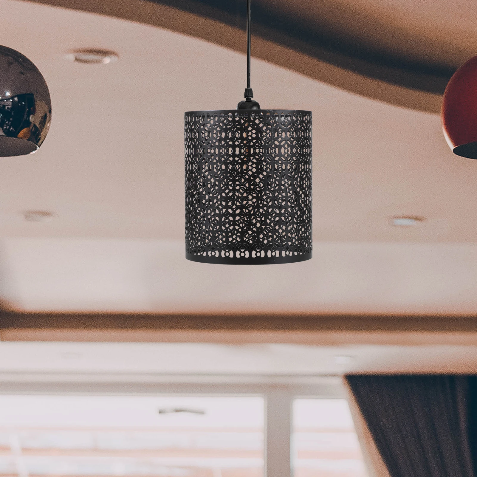 

Hollow Lampshade 100x120 Dull Pendant Light Cover Decorative Bulb Cage Guard Easy Installation Warm Atmosphere