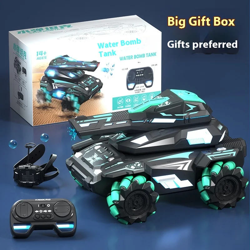 Remote Control Water Bomb Armoured Car 2.4g Stunt Versus Tank Children's Toys Model Kids Birthday Gift