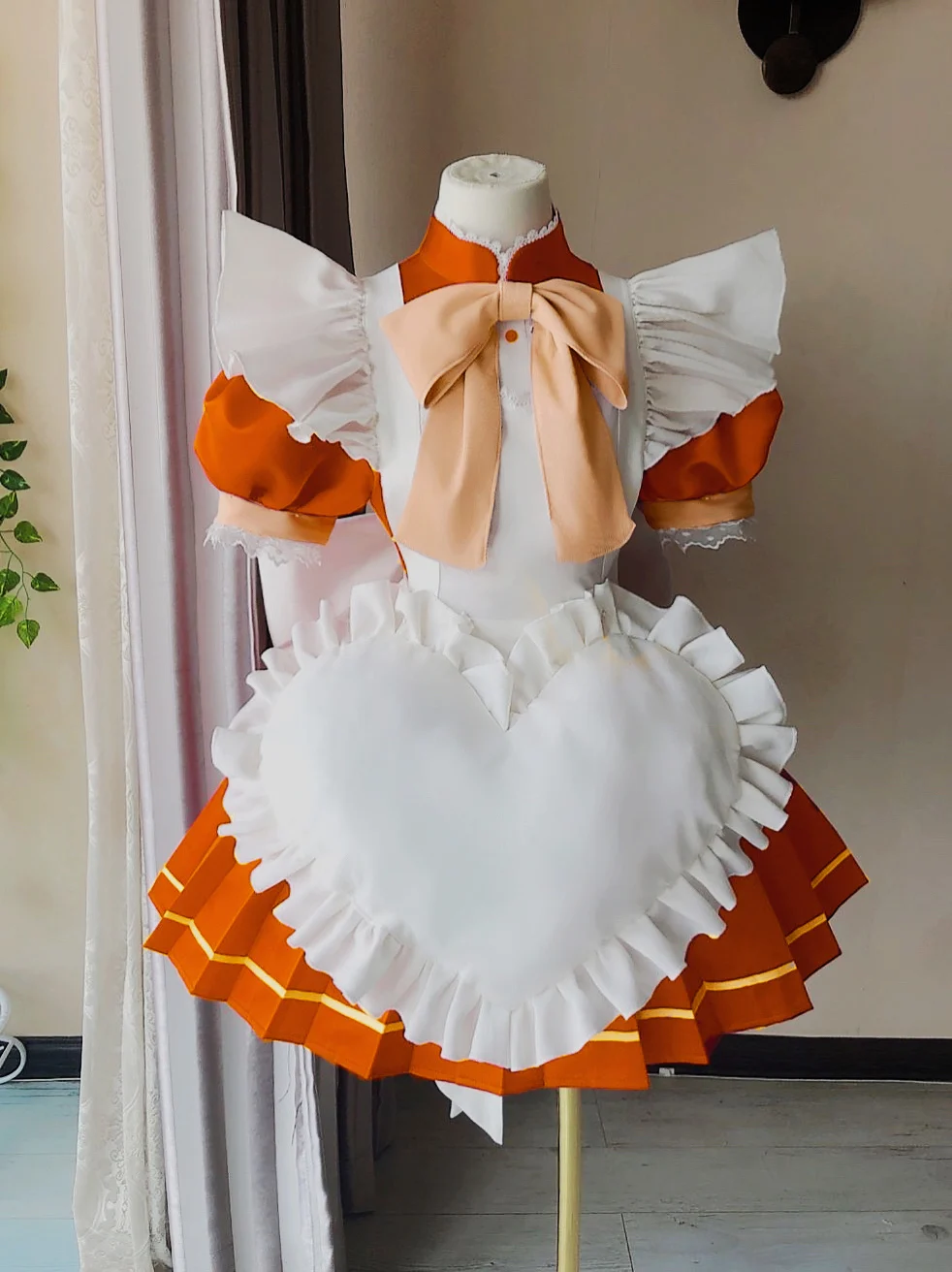 Anime Fuon Purin Cosplay Costume Cute Orange Maid Dress Activity Party Role Play Clothing Customized