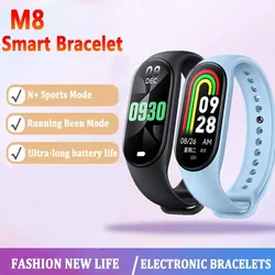 2023 NEW M8 Smart Watchband HD Large Screen Heart Rate Blood Pressure Sport Wristband Body Fitness Tracker Band Smartwatch