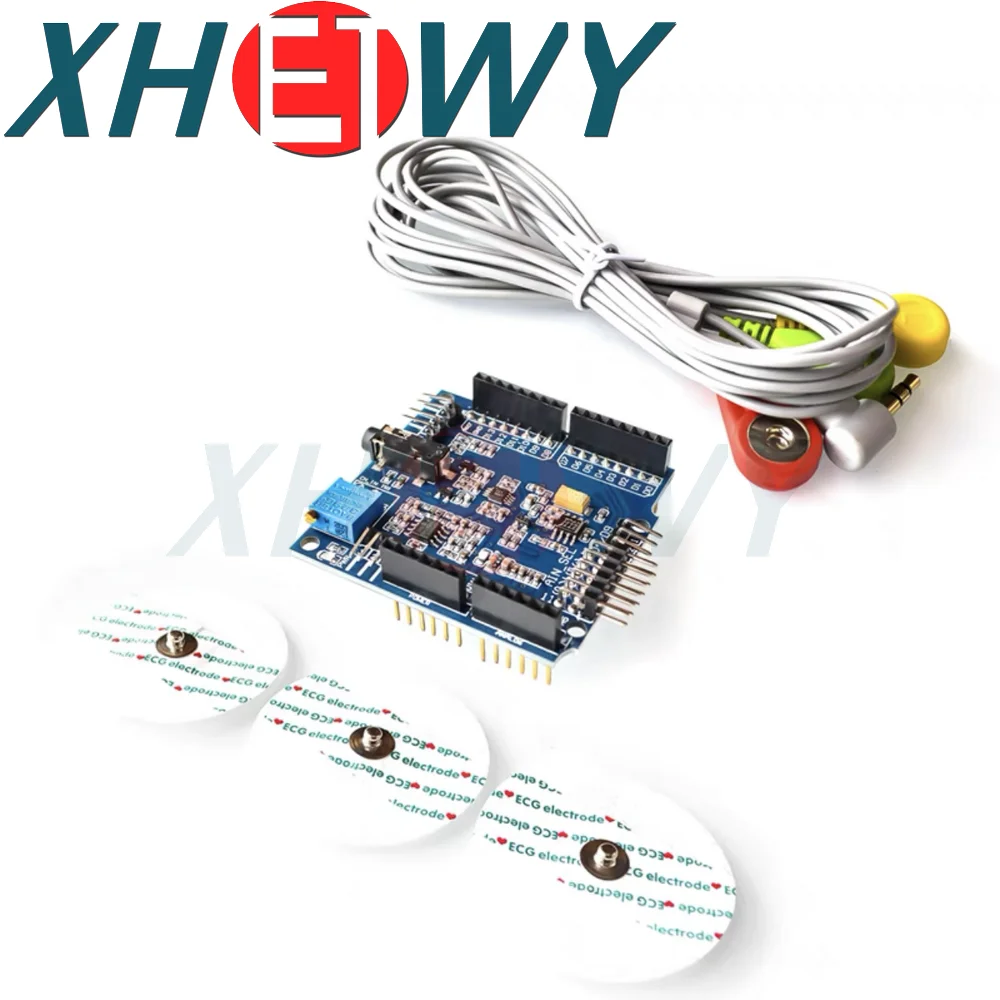 ECG/EKG/EMG Shield with Cables and Electrodes for Arduino