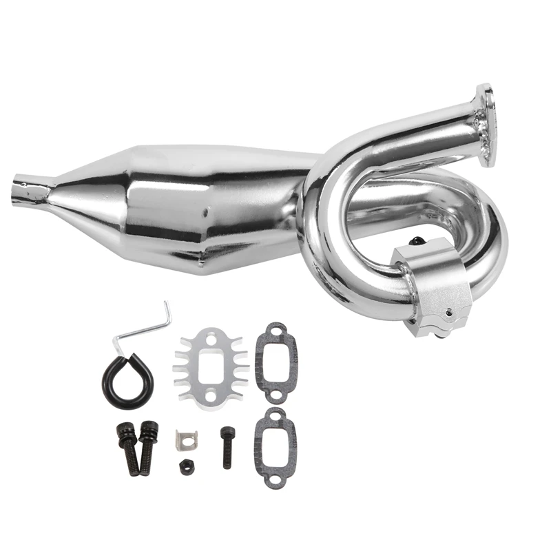 Metal Silencer Exhaust Pipe For 1/5 Hpi ROFUN BAHA ROVAN BAJA 5B KINGMOTOR RC CAR RACING TOYS PARTS