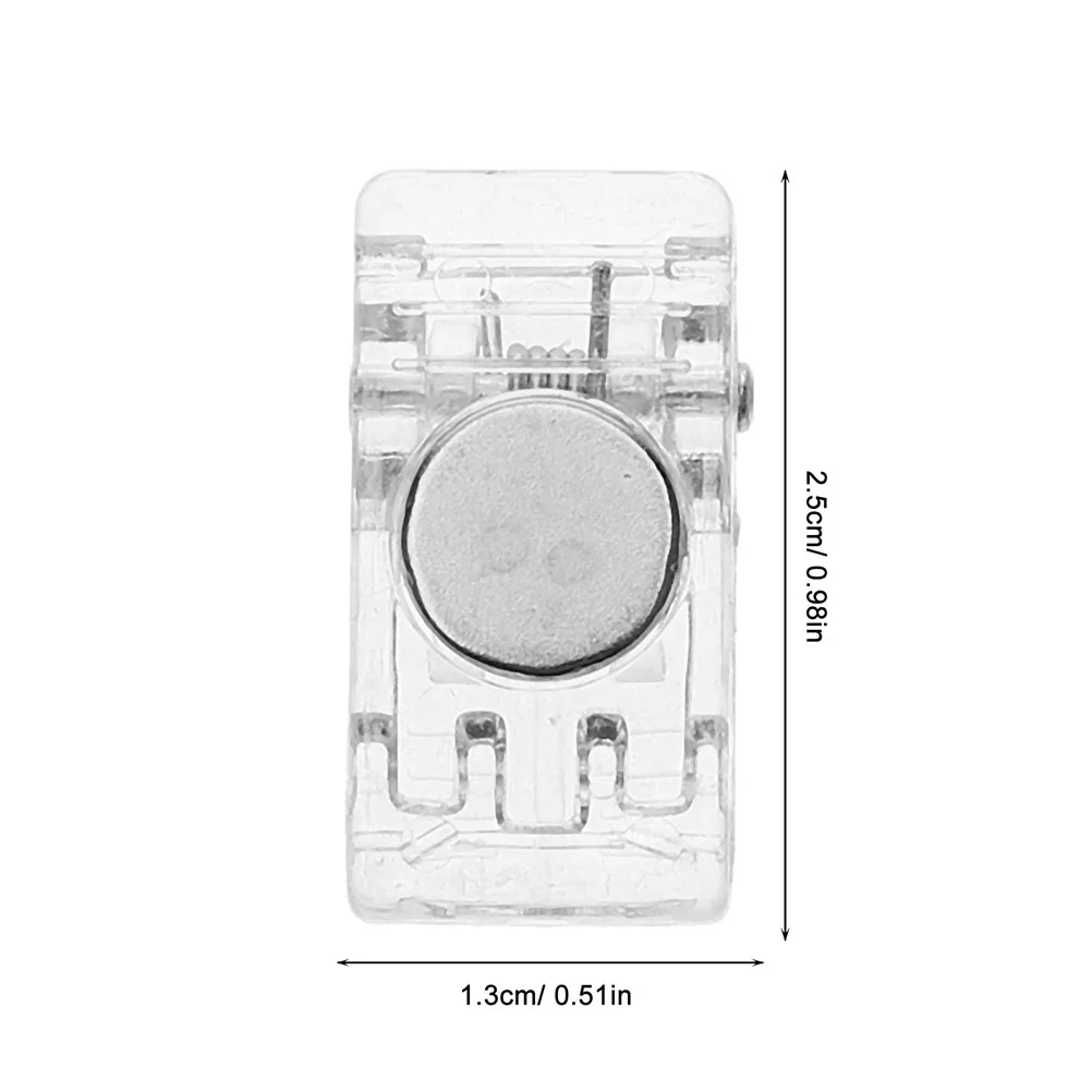 12 ชิ้นคลิปครัวตู้เย็นคลิปแม่เหล็กโปร่งใส Clothespins สําหรับ Locker ไวท์บอร์ดฤดูใบไม้ผลิ Office