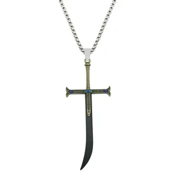 Dracule Mihawk Black Sword Necklace Anime Metal Hawk Eyes Yoru Necklaces Jewelry Pendant Chains Choker Collares