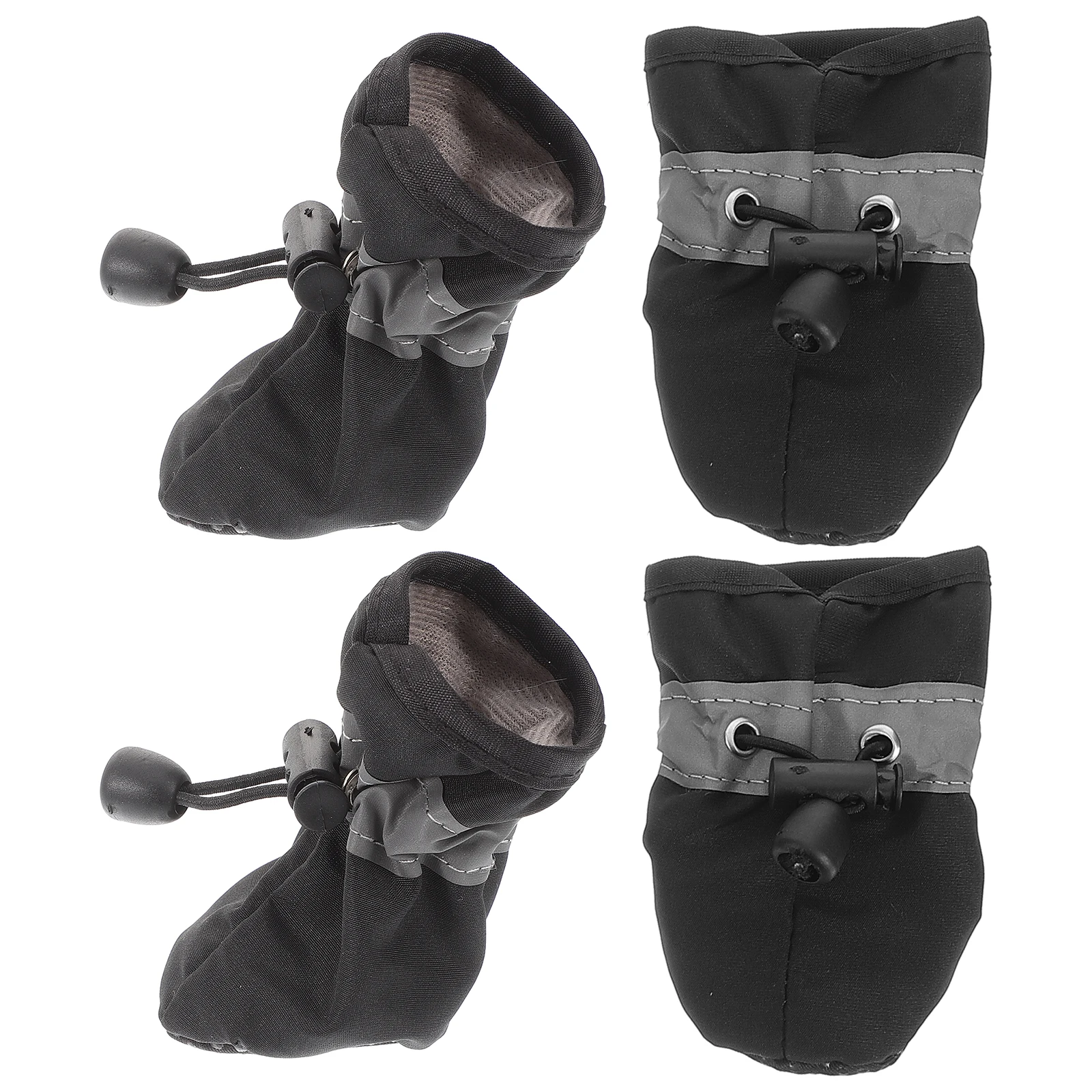 

4Pcs Puppy Shoes Anti-Slip Dog Booties for Winter Rain Outdoor Use Medium Dogs Soft Lining Warm Non-Slip Soles Black