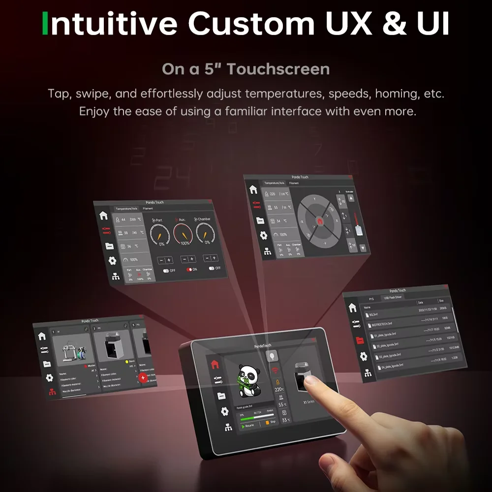 BIGTREETECH Panda Touch Screen 5'' Display for Bambu Lab X1 P1 Plug&Play Custom UX&UI Multi-Printer Wireless Control 3D Printer