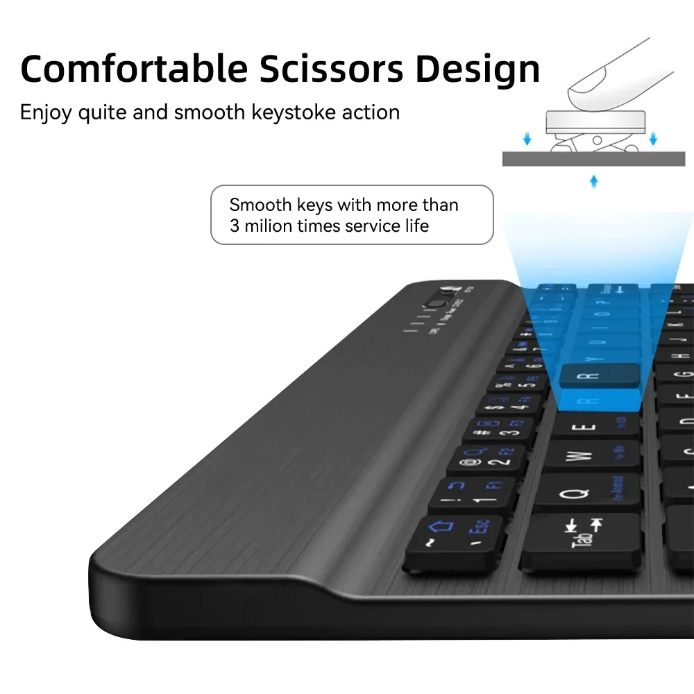 ماوس لوحة مفاتيح بلوتوث لجهاز iPad Mac Android Phone Tablet Slim Office Mini Wireless Keyboard لأجهزة الكمبيوتر المحمول Android IOS Windows