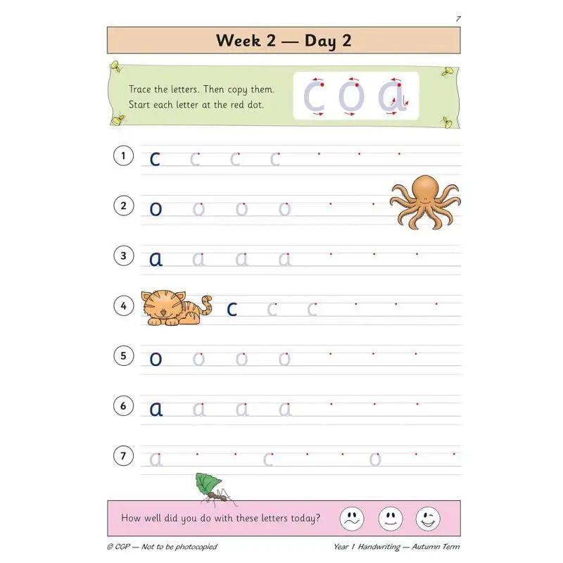 หนังสือฝึกเขียนภาษาอังกฤษแบบใหม่ KS1 ปีที่ 1 ภาคเรียนที่ 1 สำนักพิมพ์ CGP กลุ่มการประสานงานการพิมพ์ 9781789085426