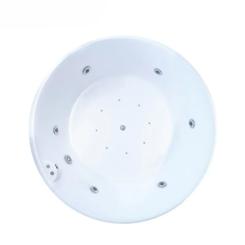 Bañera redonda acrílica, hogar, empotrada, apartamento pequeño para adultos