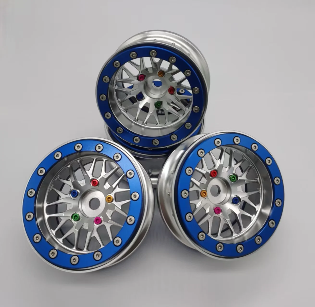 E-VIRATRUE 2.2''Alu Wheel For Axial RBX10/SCX10/Gilamon&TRAXXAS TRX-4 Sport High Trail Edition/&Losi Hammer Rey U4 1/10 4pcs