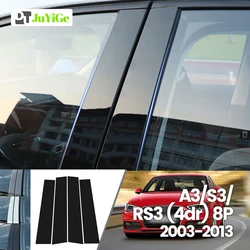 For Audi A3 S3 RS3 4dr 8P 2003-2013 2004 2005 2006 Bright Black Carbon Fibre Window Door B C Sticker