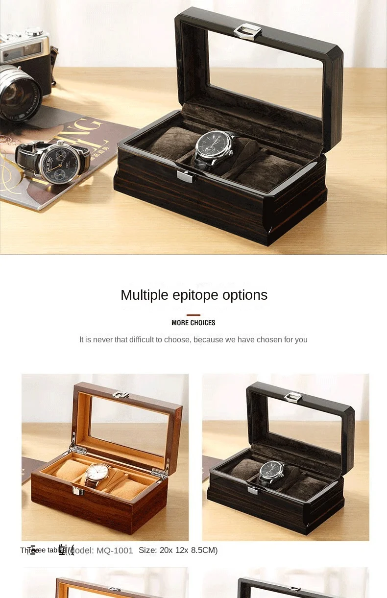 Sunroof pear flower wood watch jewelry bangle collection box display with lock