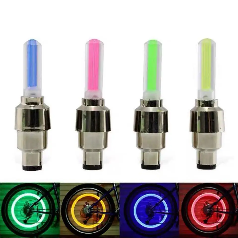 2PCS Bicycle Bike LED Lights Tire Valve Cap Waterproof Wheel Spoke Lights For Night Riding Glow In The Dark F6W3 view 5