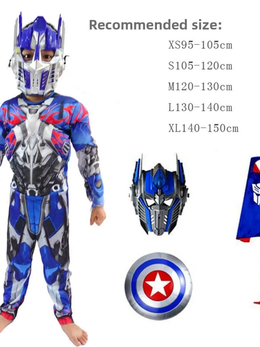 

Transforming Muscle Performance Costume Child Boy loween Outfit National Stage Clothes Zhongli Brand Spring Nylon Fabric