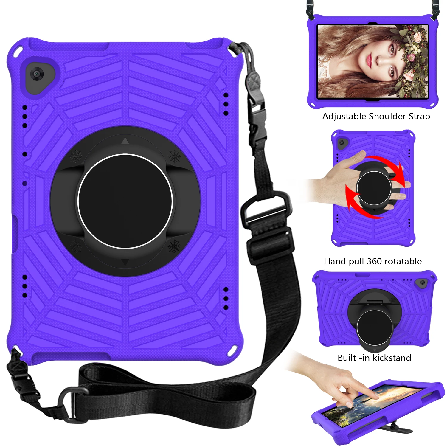 Case for Lenovo Tab M8 3rd 8 inch TB-8505 M10 10.1 X505F X605FC M10 Plus 10.3 X606F 3rd 10.6 125FU K10 X6C6F Cover with Straps