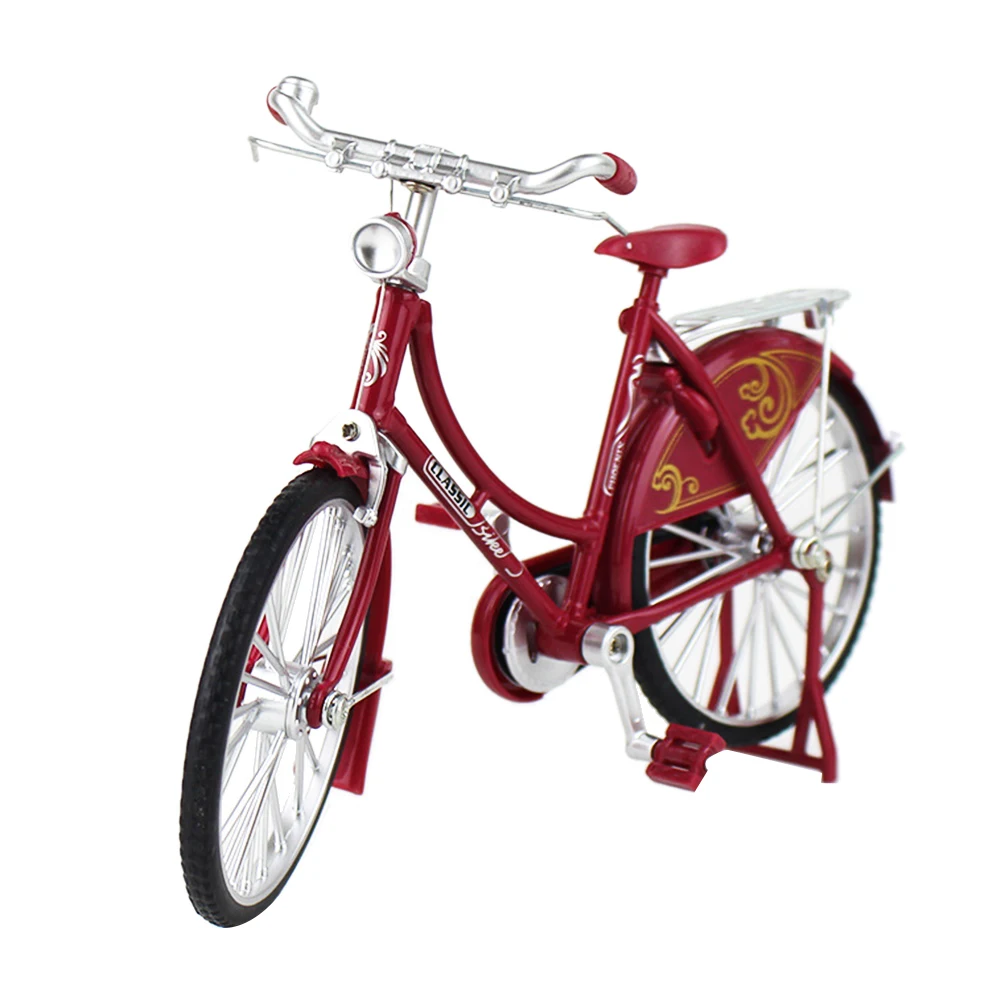 Mini 1:10 Alloy Model Bicycle Diecast Metal Finger Mountain Bike Retro Bike Adult Collectible Children Toy,Style 1 Red