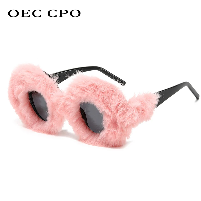 

Handmade Velvet Sunglasses Women Brand Designer Colorful Soft Full Woollen Sun Glasses Female Round Shades UV400 Eyeglass Oculos