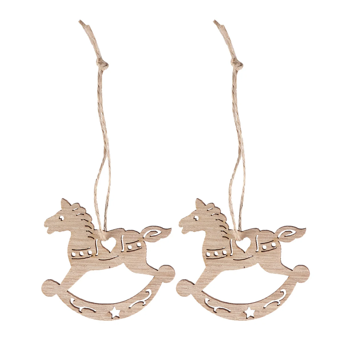 

10Pcs Christmas Tree Hanging Plaque Wooden Pendant Natural Wood Slices Design Xmas Ornaments for Home Decor