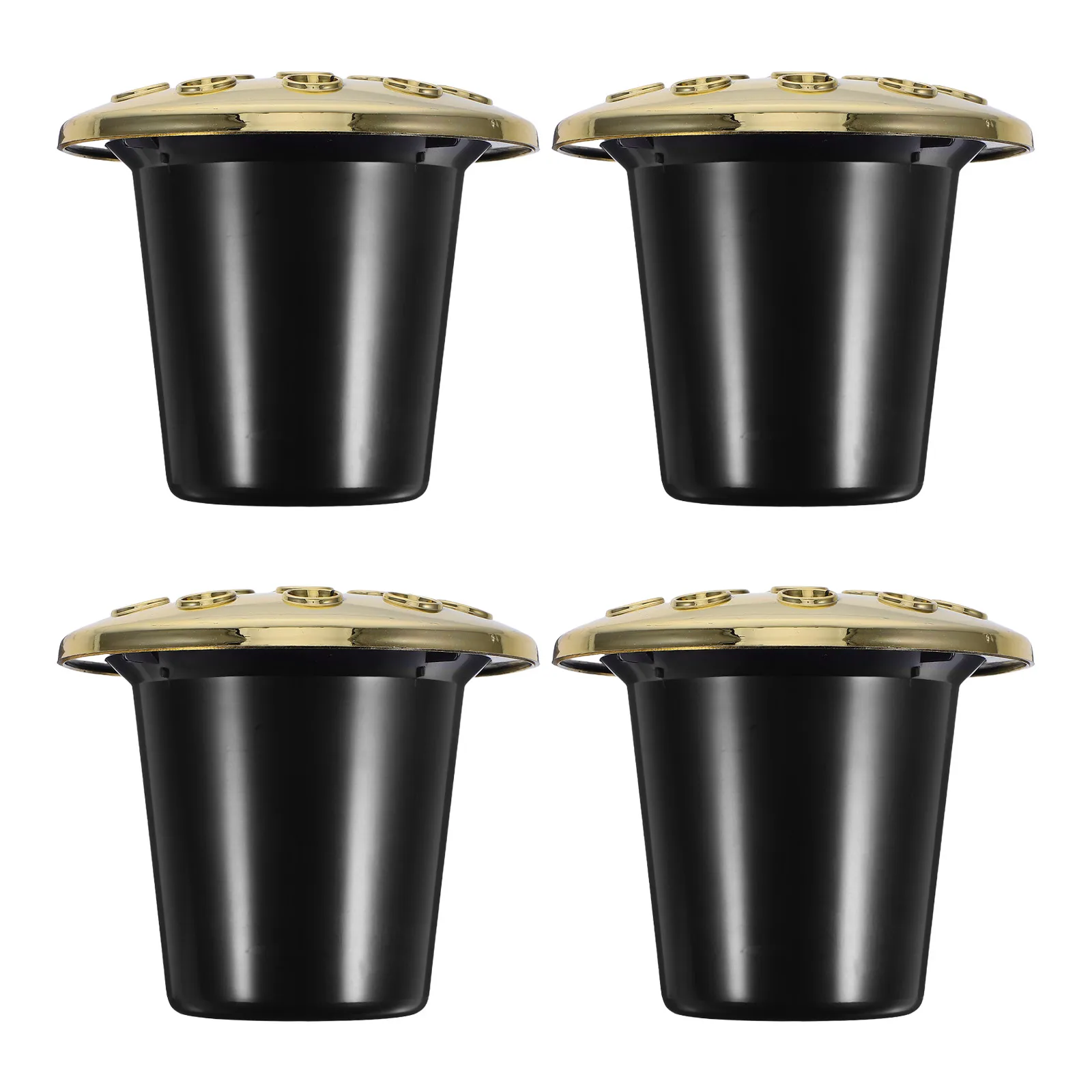 

4 pcs Funeral Flower Pot Cemetery Vase Inserts Durable Plastic 16 Holes Grave Floral Arrangement Lotus Tribute Decorations