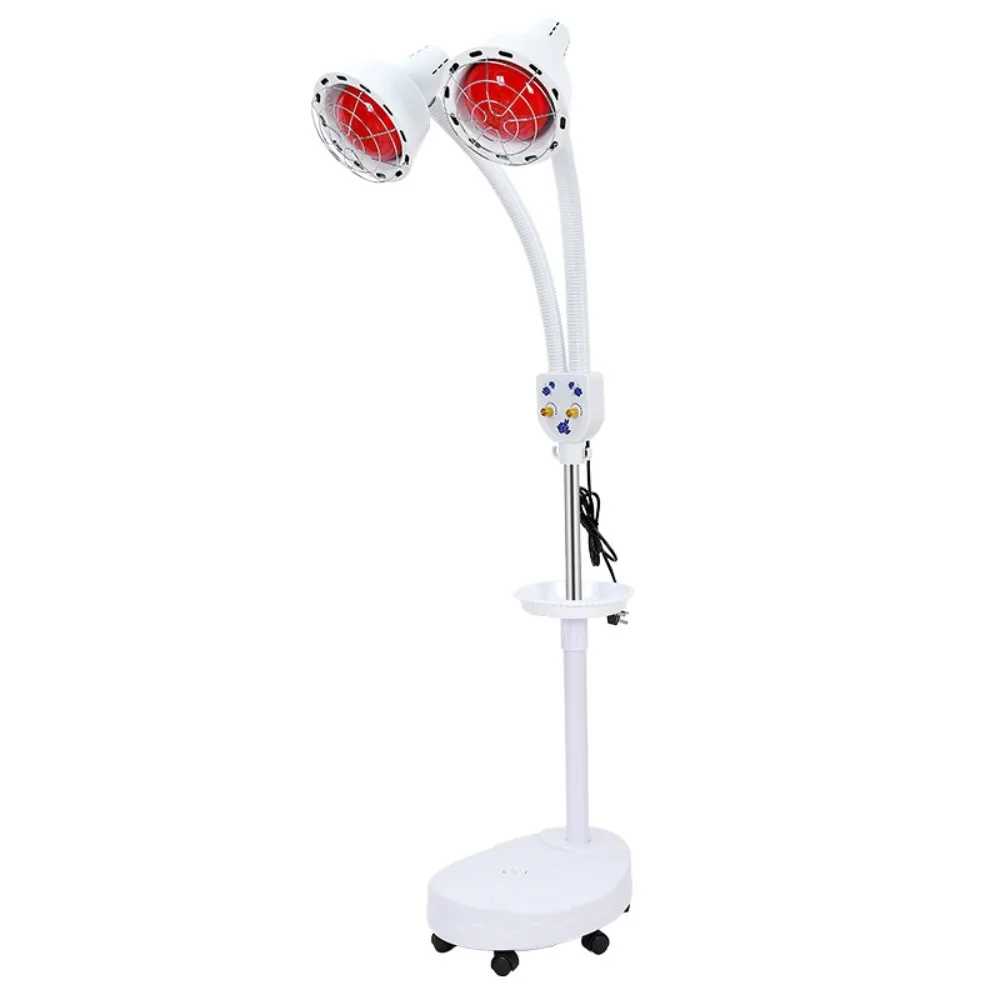 Infrared Lamp, 275W Near Infrared Light Therapy Double Head Infrared Baking Lamp with Stand Stury ,Adjustable Intensity & Angle