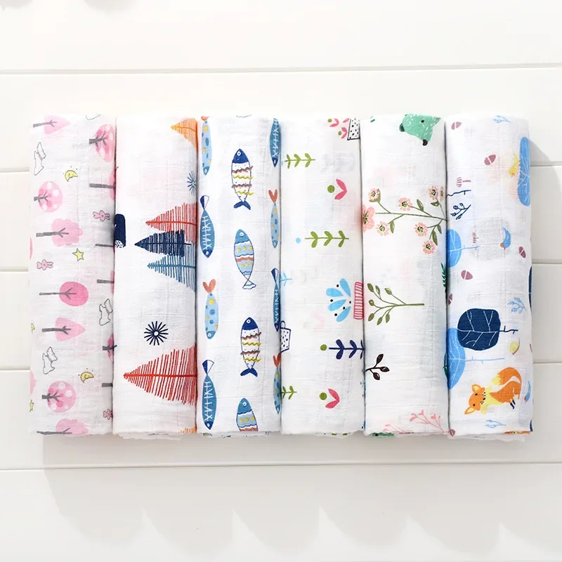 120x110cm Muslin Diaper Baby Blankets Newborn Swaddle Blanket Infant Gauze Bath Towel Baby Warp