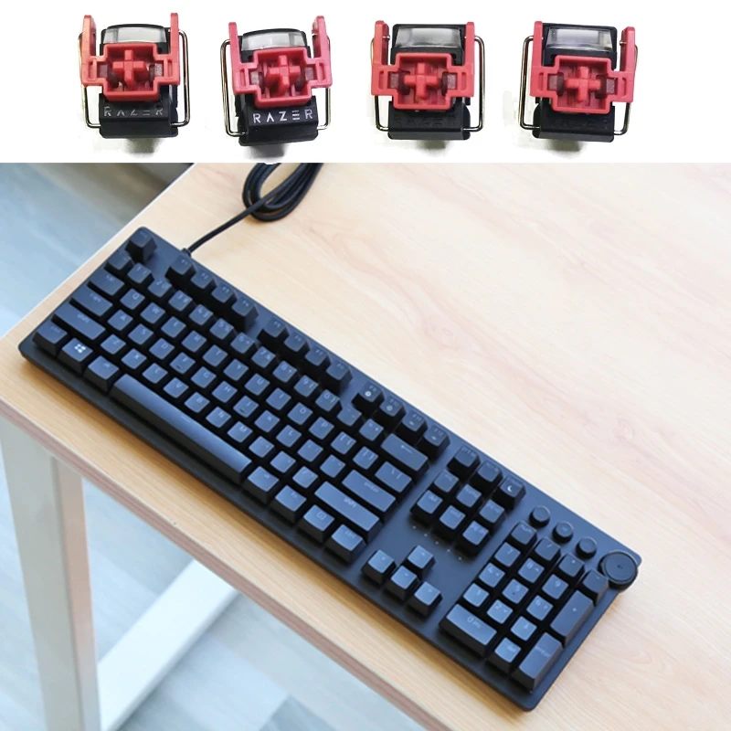 4 pçs vermelho optical switches v2 quente swap slient forro interruptor para razer huntsman elite gaming teclado mecânico