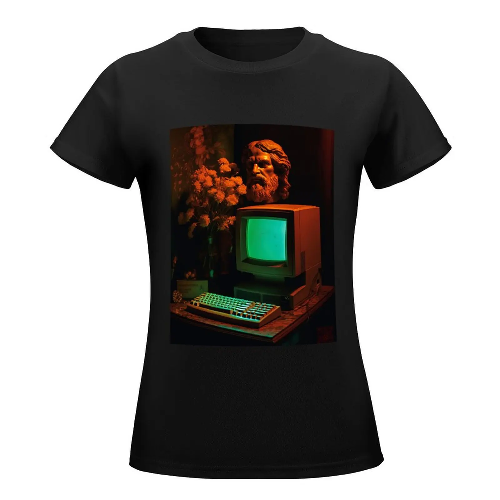 A Bust and a Computer - Vintage Vaporwave T-Shirt graphics sweat funny t shirts for Women