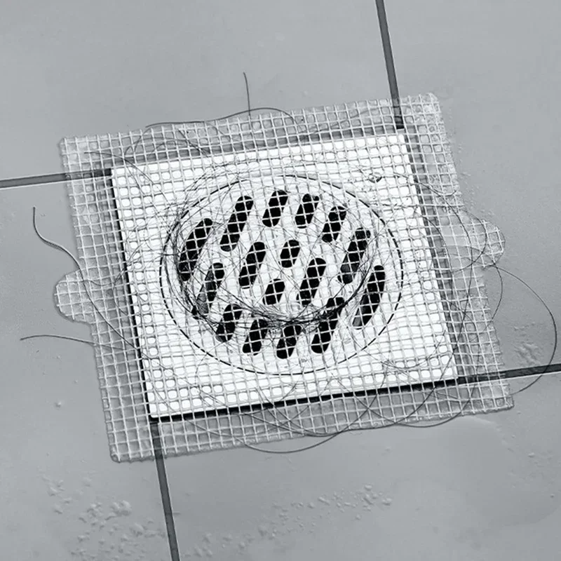 Disposable Floor Drain Stickers Mesh Hair Catcher Stopper Bathroom Shower Floor Drains Covers Anti-blocking Filter Sink Strainer