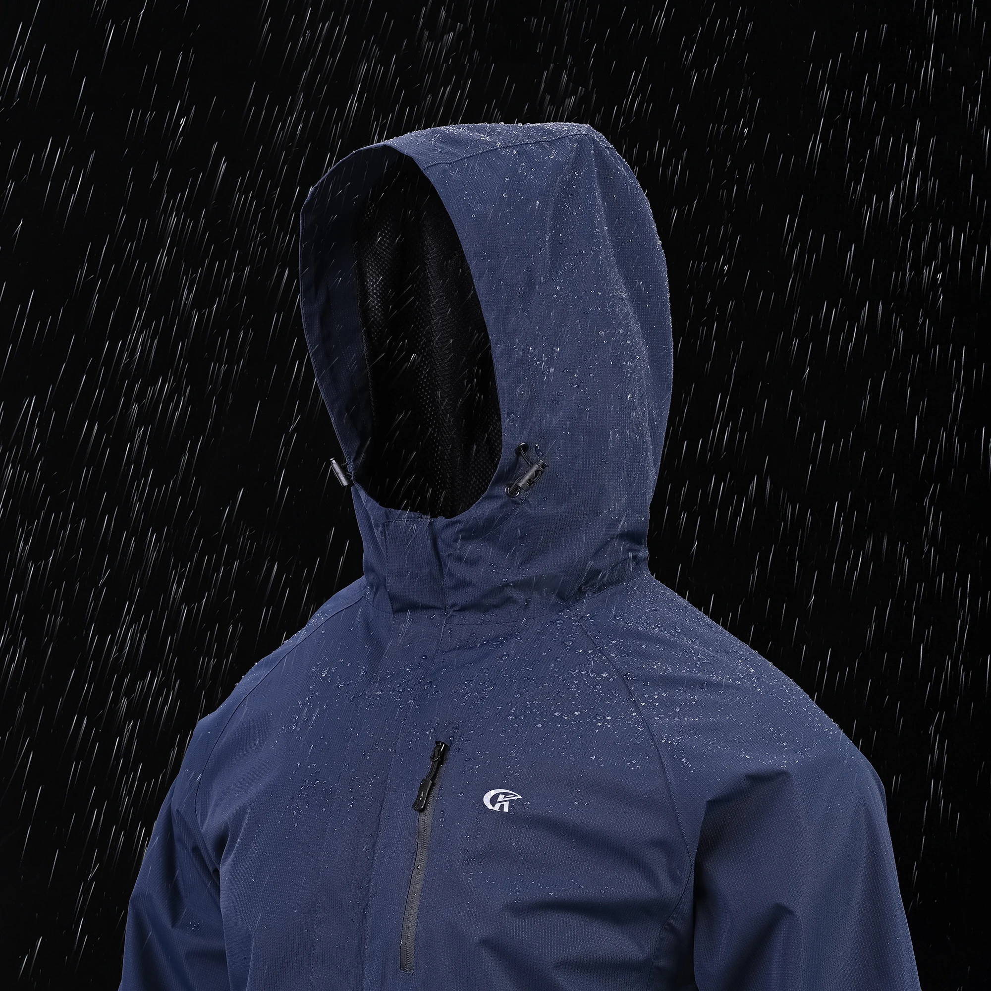Sommerliche, wasserdichte Regenjacke für Herren, leichte, dünne Regenjacke mit Innentasche, ideal zum Campen, Wandern, Radfahren und Angeln. – Detail 24