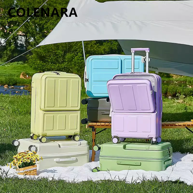 COLENARA USB Charging Suitcase Front Opening Boarding Box 20