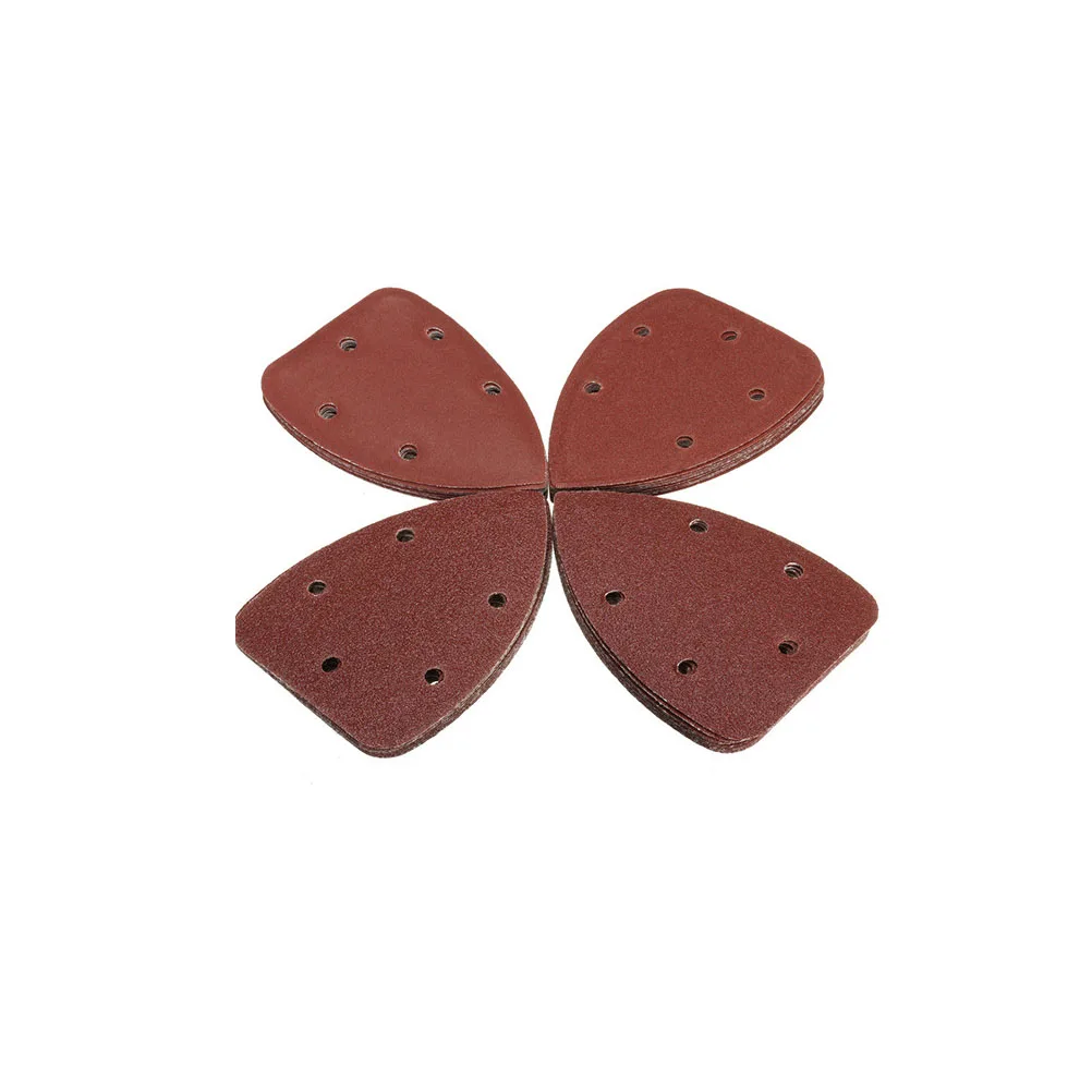 Carta vetrata triangolare da 40 pezzi con fori floccati per lucidatura posteriore Robusto materiale in allumina per materiali sintetici