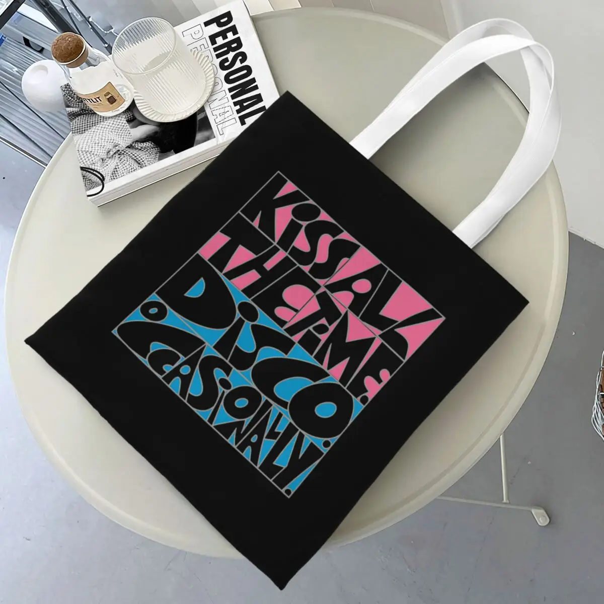Harrys Styles Kiss All The Time Album Shopper Bag Handbags Ladies Designer Tote Bag Y2k Cloth School Shopping Bags