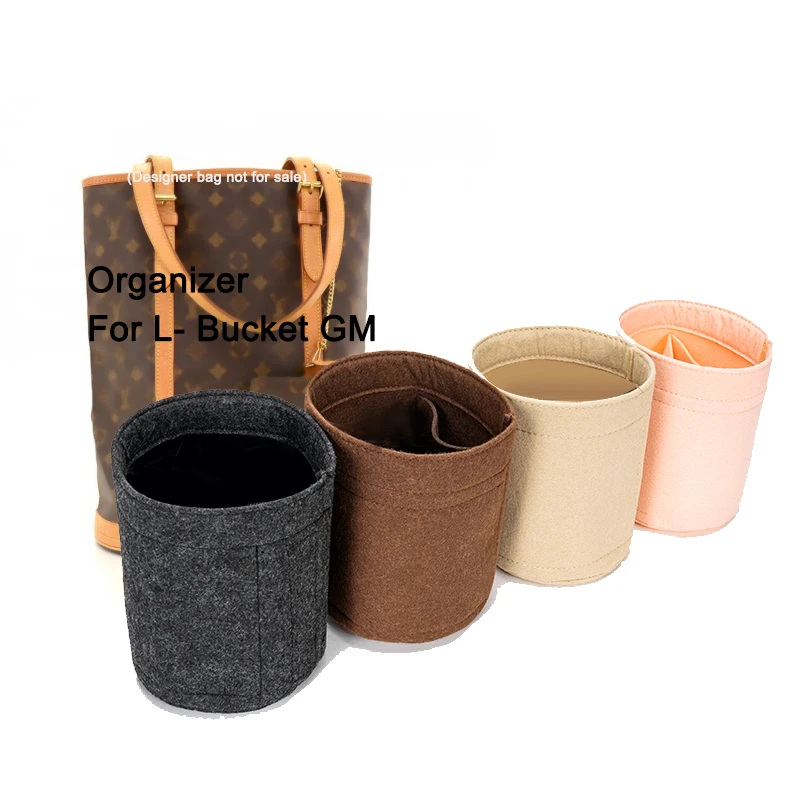 Insert Organizer For L V Bucket Bag PM GM Designer Bag, Inner Purse Pouch Cosmetics , Storage Bag, Oval Makeup Organizer