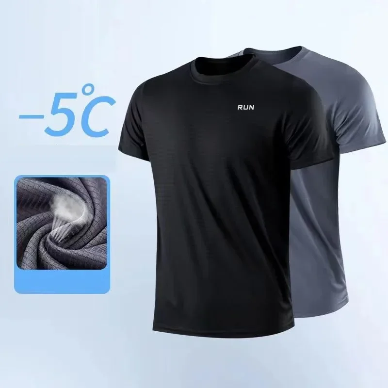 

Men's Quick Dry Short Sleeve Gym Running Moisture Wicking Round Neck T-Shirt Training Exercise Gym Sport Shirt Tops Lightweight