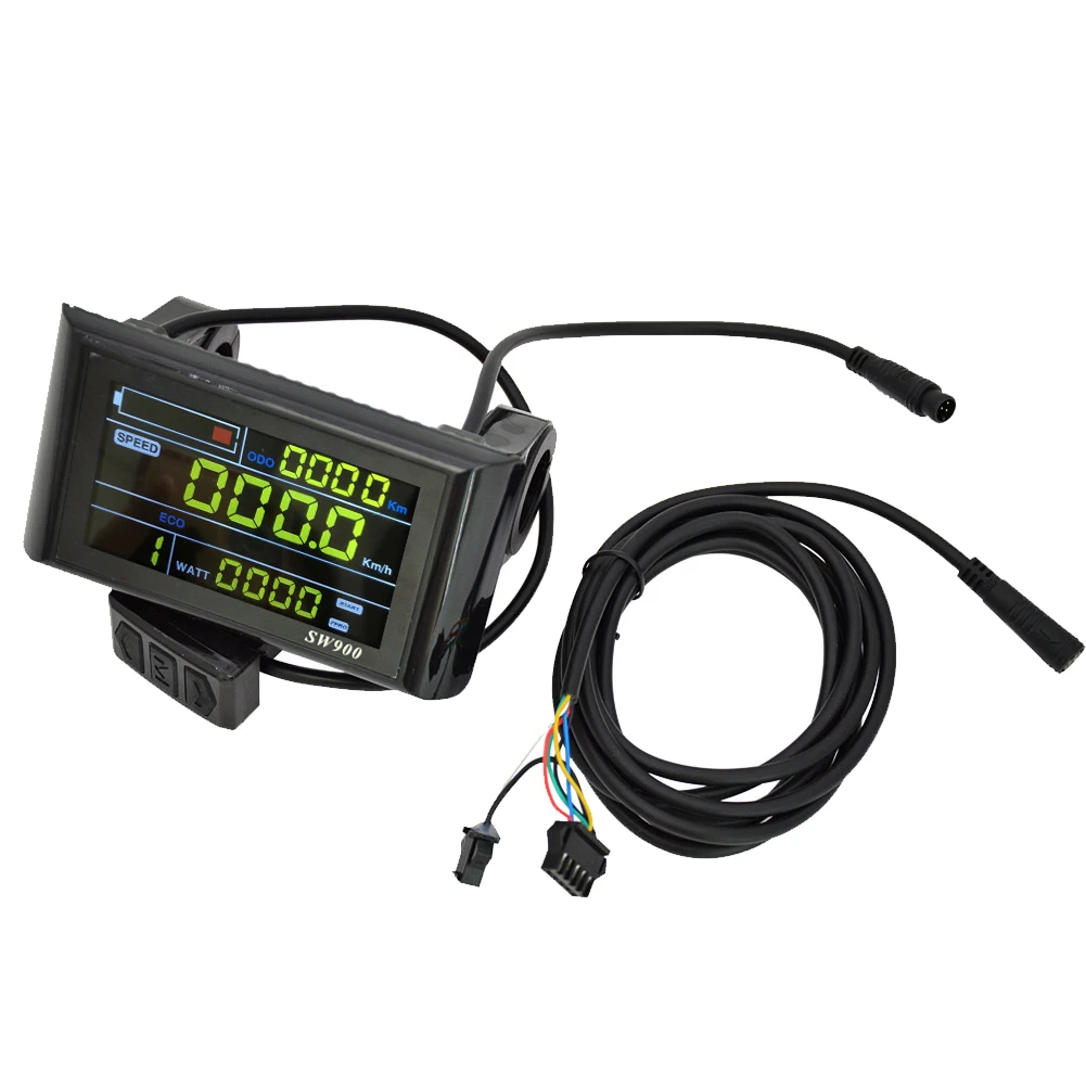 SW900 E-bike LCD Display Speed Control Panel 24-60V 5/6pin Adapter Cable Electric Scooter Bicycle LCD Display Cycling Accessory