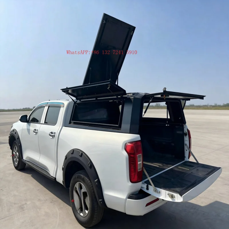 Pickup Truck 4-Door High Top Cap Manganese Steel Canopy with Anti-Shatter Windows Fit view 3