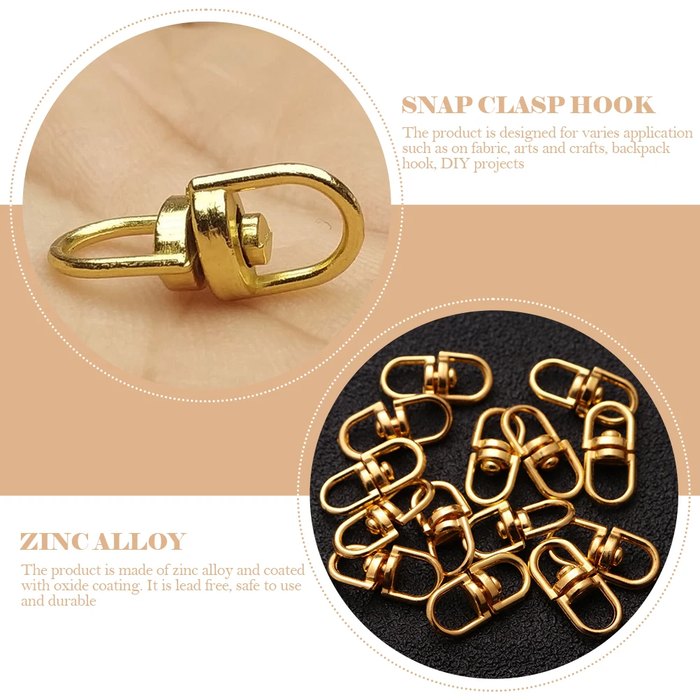 

100pcs Swivel Snap Hooks Zinc Alloy Snap Clasp Hook For Keychain Pet Accessories Belt Hooks Claw Clasp Durable