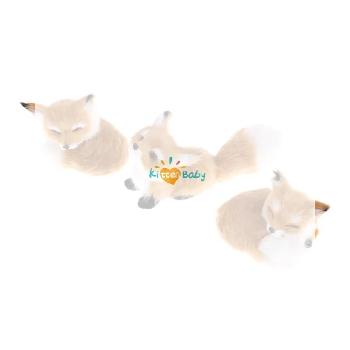 Brown Simulation Polyethylene Furs Squatting Model Toys Fox For Home Decoration Birthday Gift Best